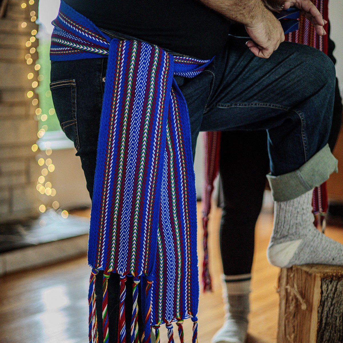 Ceinture fléchée bleue