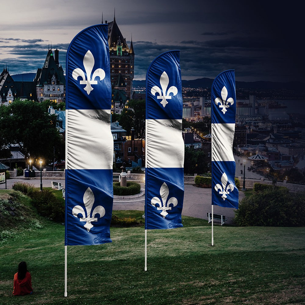 Drapeau de plage - Fleurdelisé